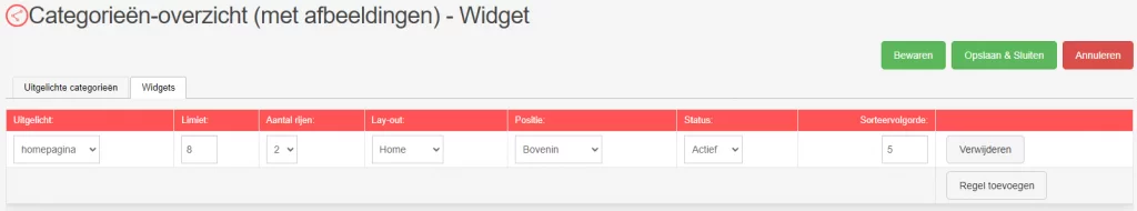 Categorieen - 3.2 Widgets
