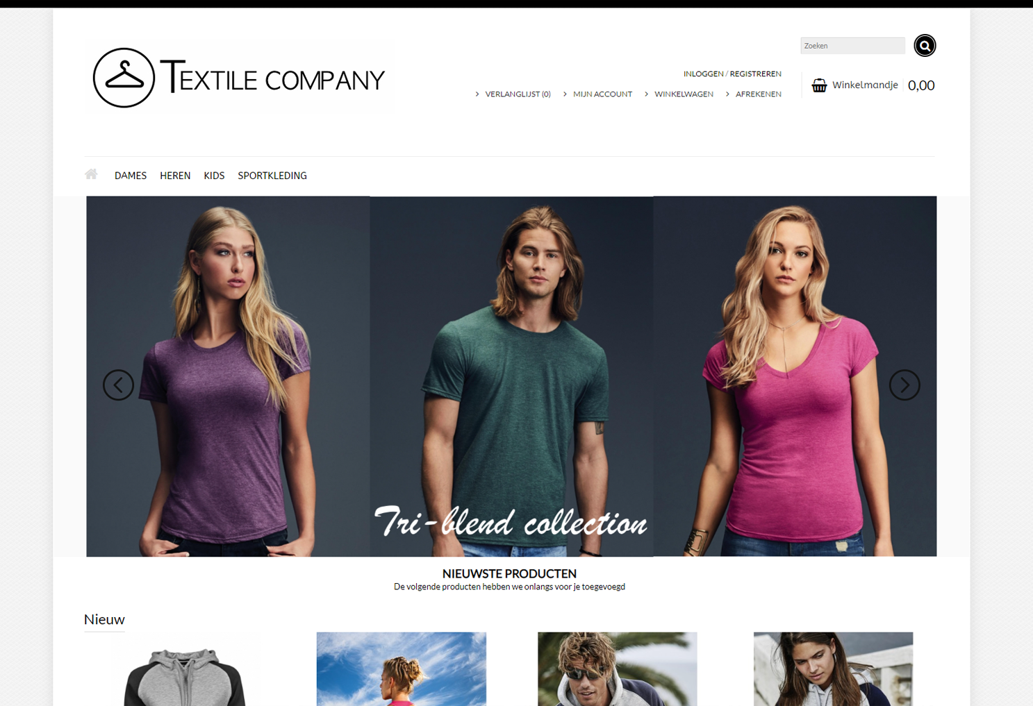 Textile Company Desktop - Homepagina
