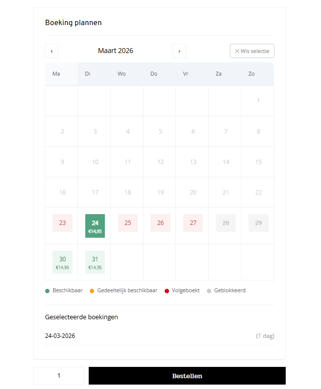 Boekingssysteem - Boekingssysteem kalender boekingssysteem