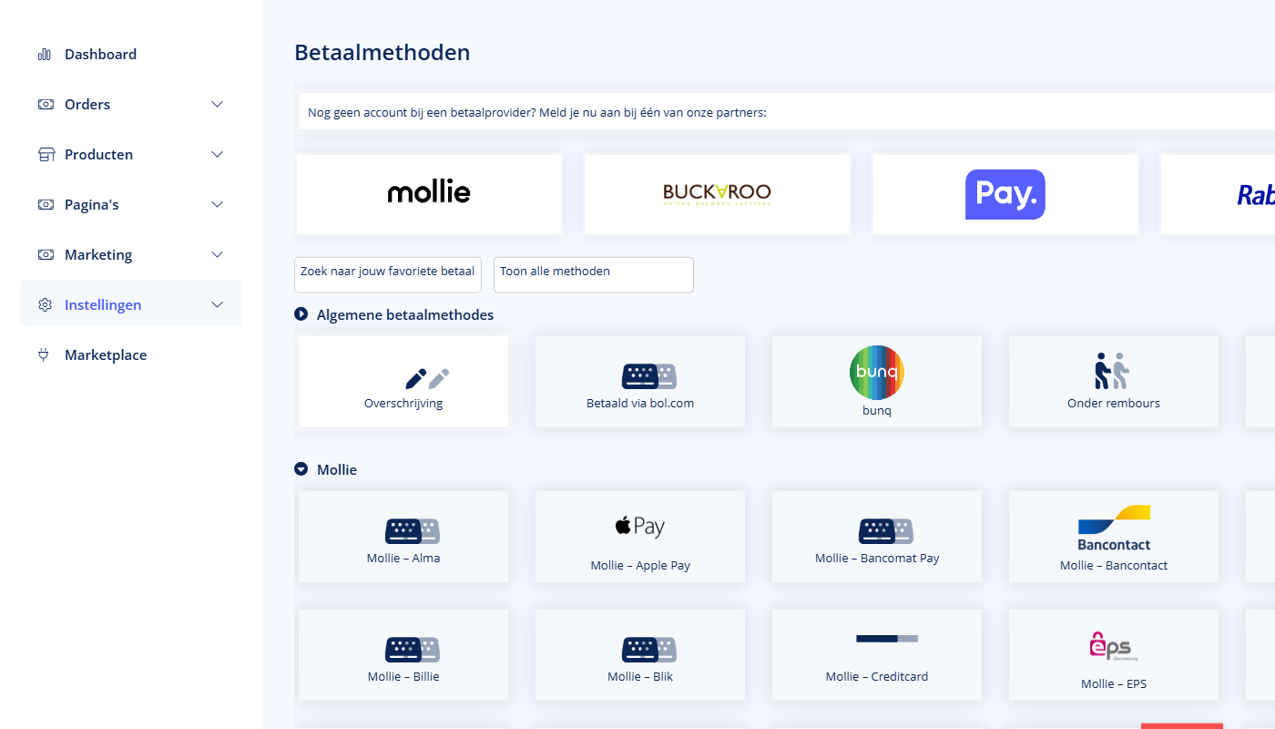 Bestellen & betalen - Bestellen & betalen Betaalmethoden overzicht in TSB