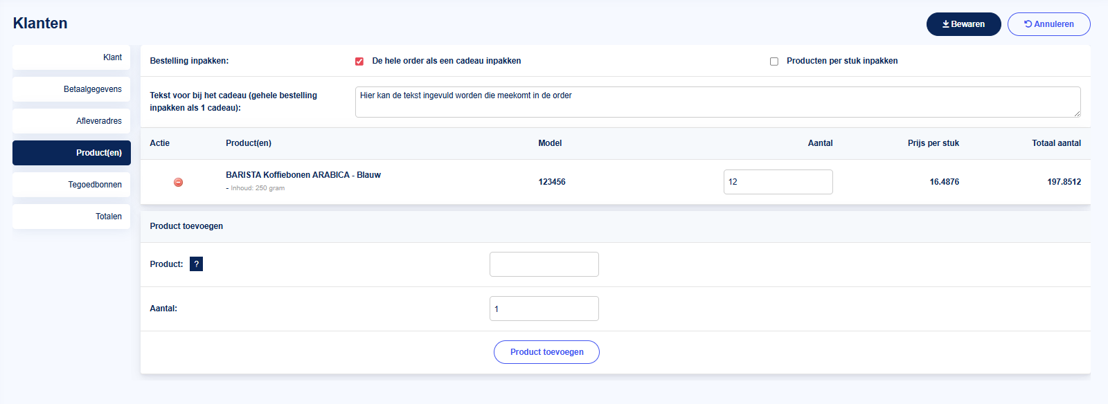 Cadeauverpakking - Cadeauverpakking cadeauverpakkinginstellingen